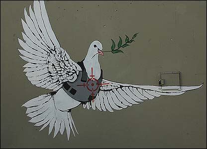 Banksy: fredsdue på kornet