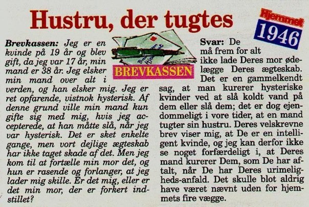 Hustruvold, Danmark, Ugebladet Hjemmet 1946
