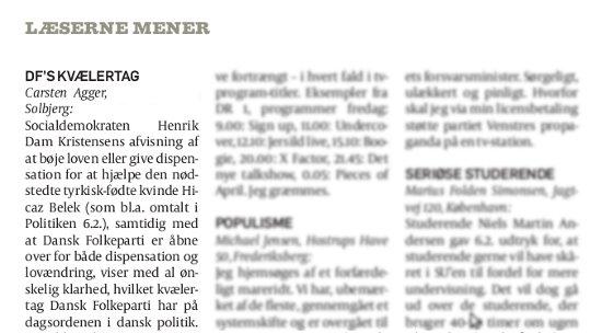 Politiken, 10. februar 2010