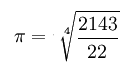 Tilnrmet vrdi for π af den indiske matematiker Srinivasa Ramanujan