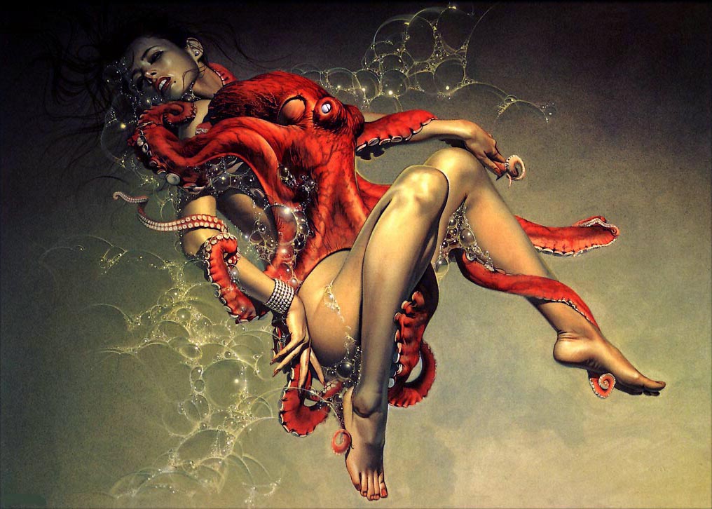 Kvinde med 
blæksprutte